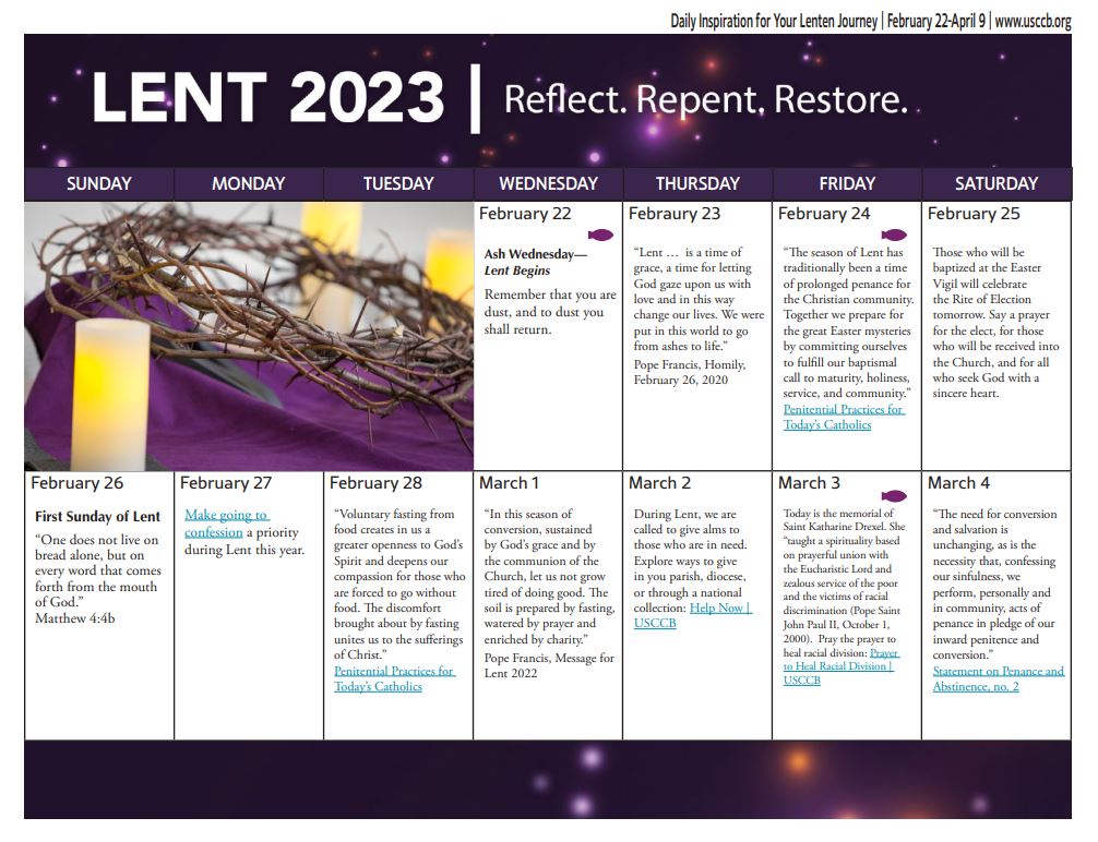 Lenten Calendar 2023 > Diocese of Norwich